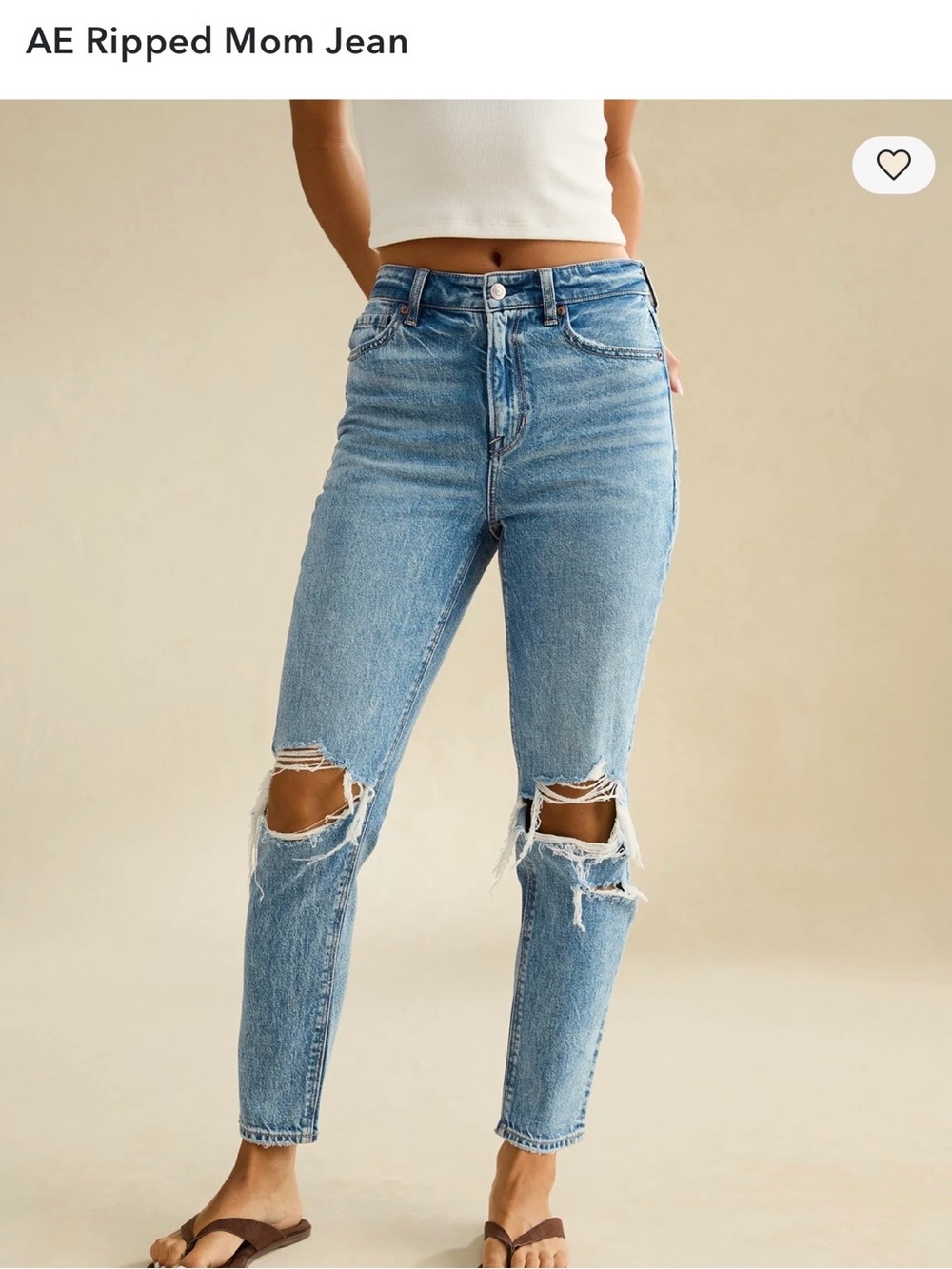 American Eagle Outfitters High-Rise Distressed Light Blue Jeans